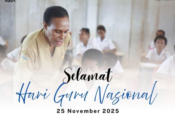 Biru dan Putih Modern Selamat Hari Guru Nasional Instagram Post - 1