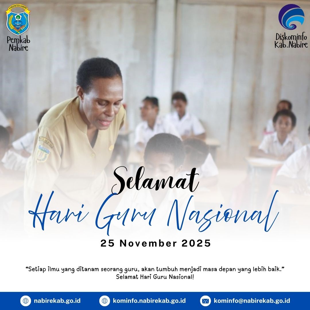 Biru dan Putih Modern Selamat Hari Guru Nasional Instagram Post - 1